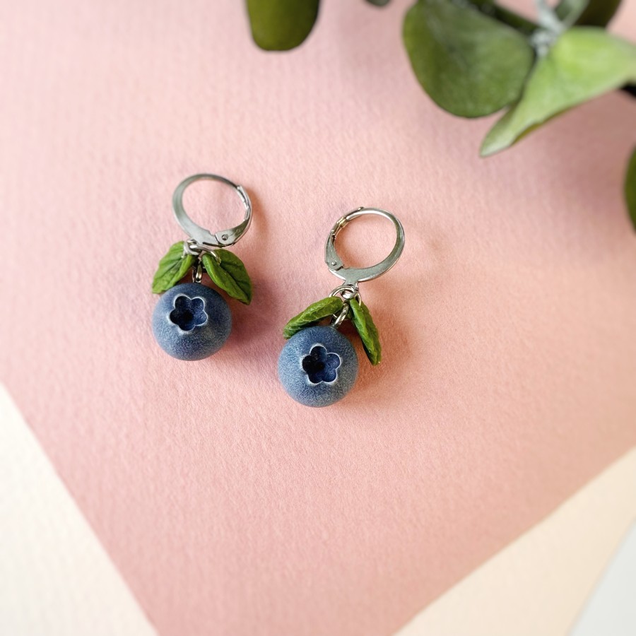 Auskarai Šilauogės |2 lapeliais|AUK-4